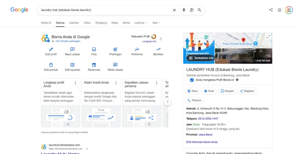 Profil bisnis yang lengkap